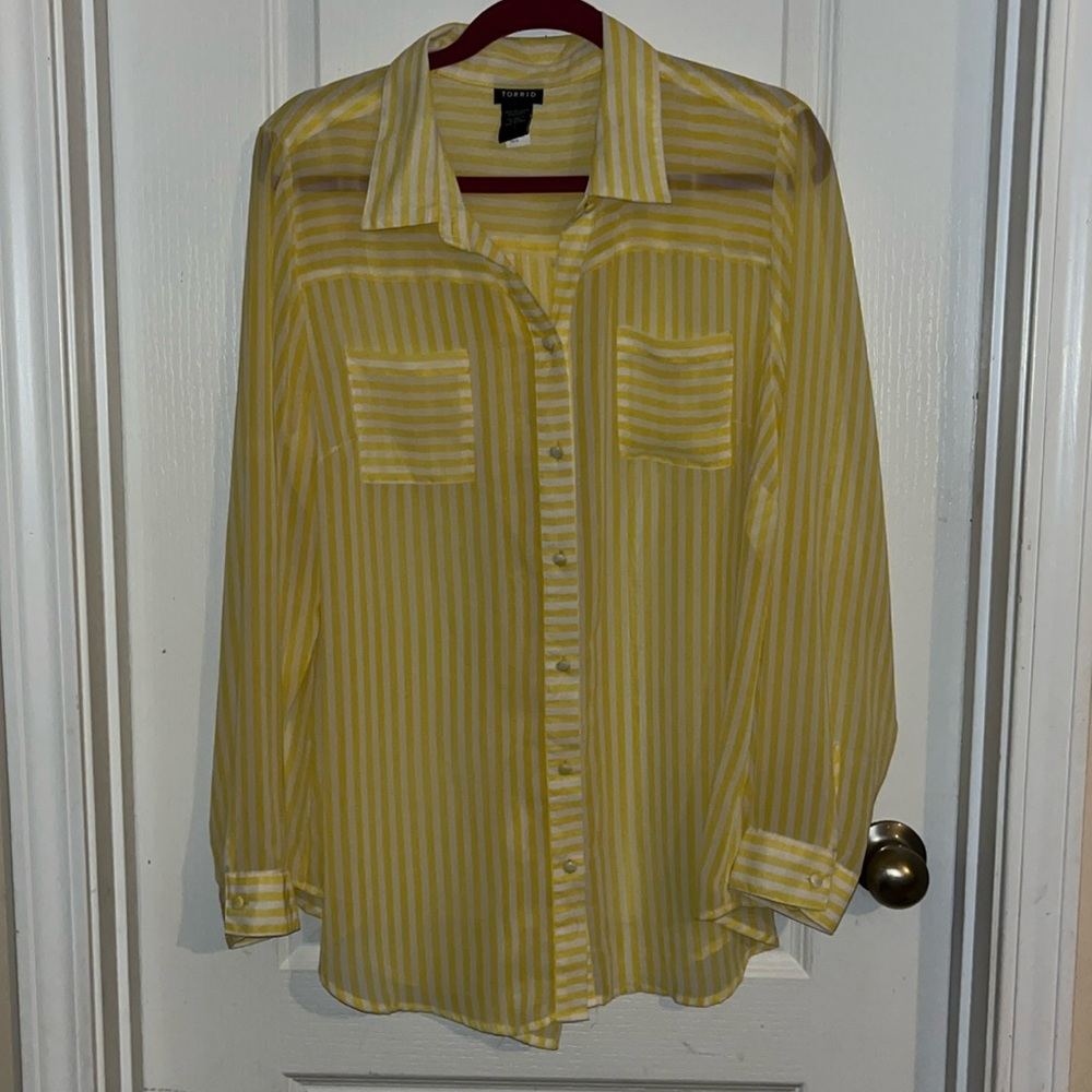 Women’s Button Down Sheer Blouse
